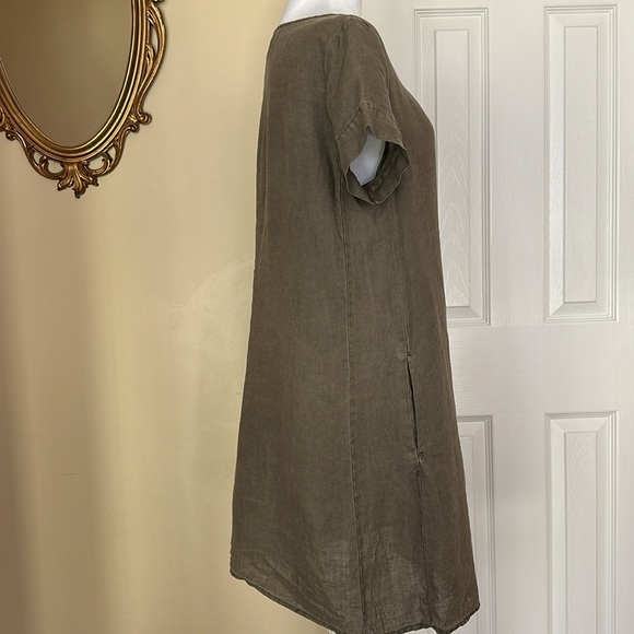 Standard James Perse 100% Linen Dress Seam Pockets Lagenlook Minimalist Classic* - Picture 3 of 9